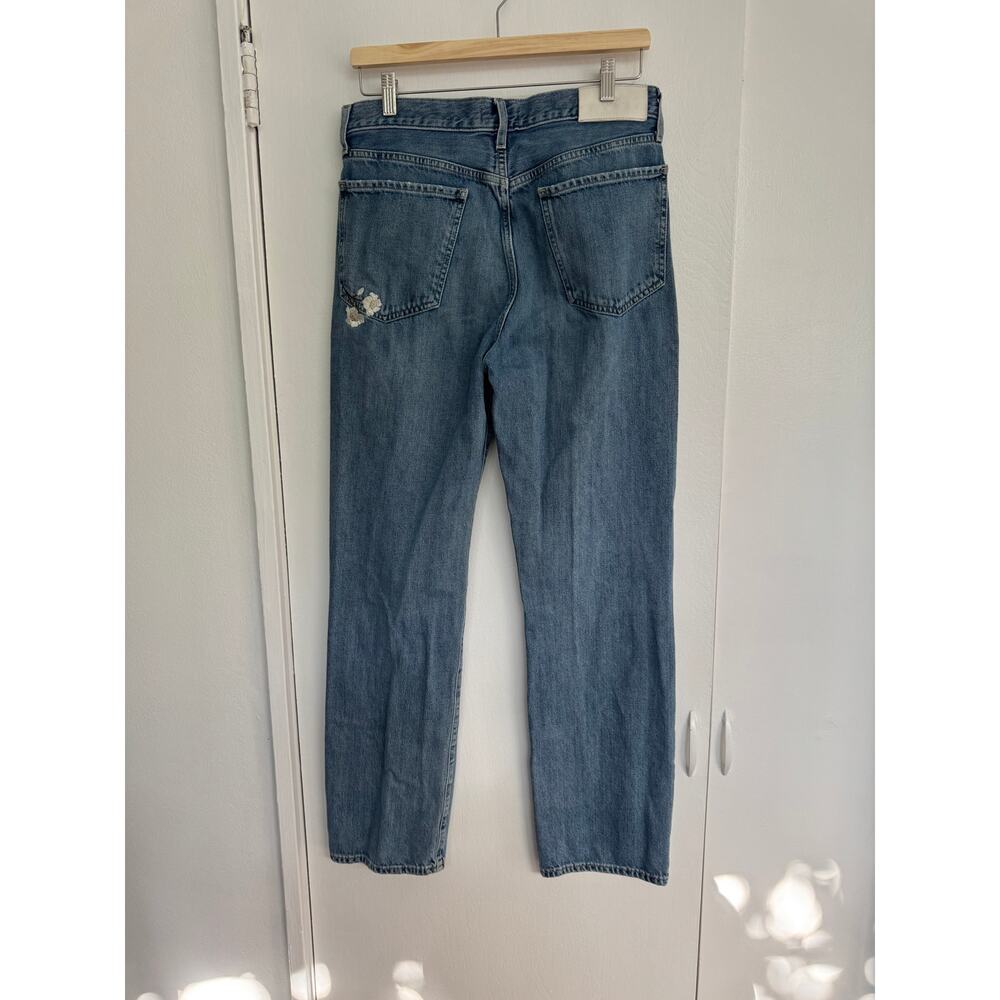 7 For All Mankind Easy Straight Floral Embroidered Jeans Size 28 - Picture 4 of 10